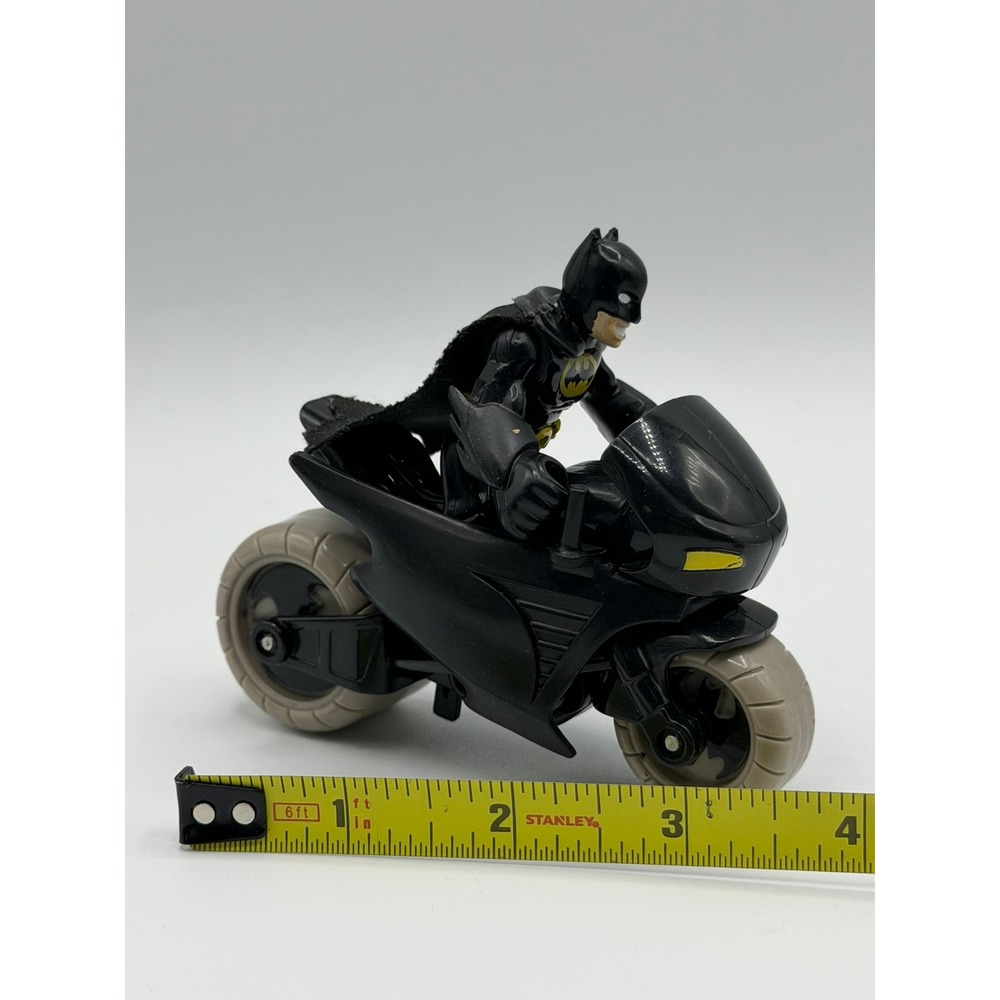 Batman Action Figure with Batcycle Motorcycle Toy DC Comics Black 4 Inch - Picture 2 of 16